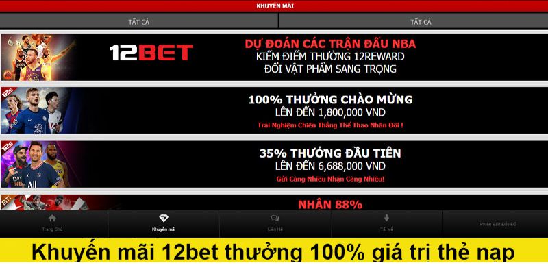 Điều kiện nhận ưu đãi nạp tiền lần đầu tại 12BET